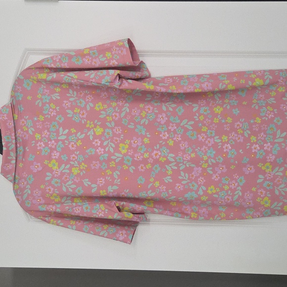 Bad Birdie Men's Golf Polo In Excellent Condition. Nice Pink Floral Pattern. - Picture 5 of 7